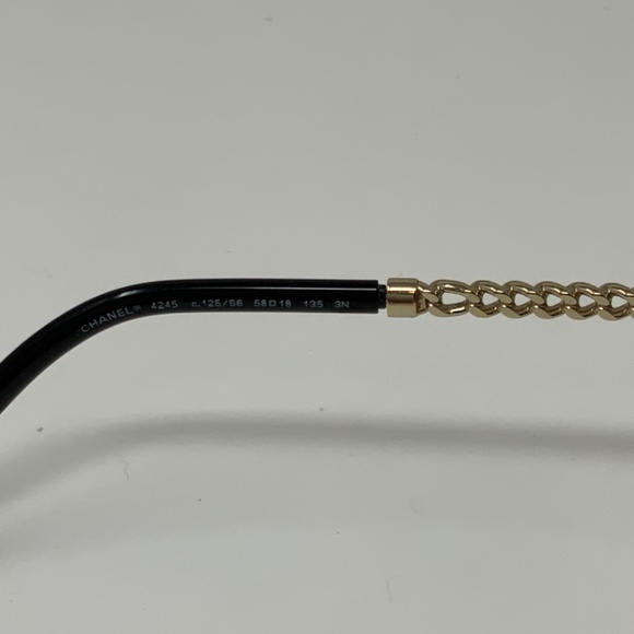 Chanel 4245 Oversize Round Black Lenses Silver Metal Chain Link Sunglasses Italy - Picture 8 of 8